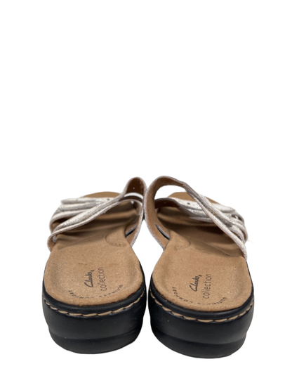 Clarks Collection Women's White Leisa Cacti Strappy Hook-And-Loop Sandals - 9 image 4