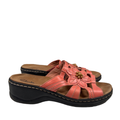 Clarks Women's Pink Lexi Myrtle Floral Beaded Slide On Sandals - 10 Extra Wide