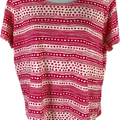 Chico’s Women’s Pink/White Short Sleeve T-Shirt - 1/US M