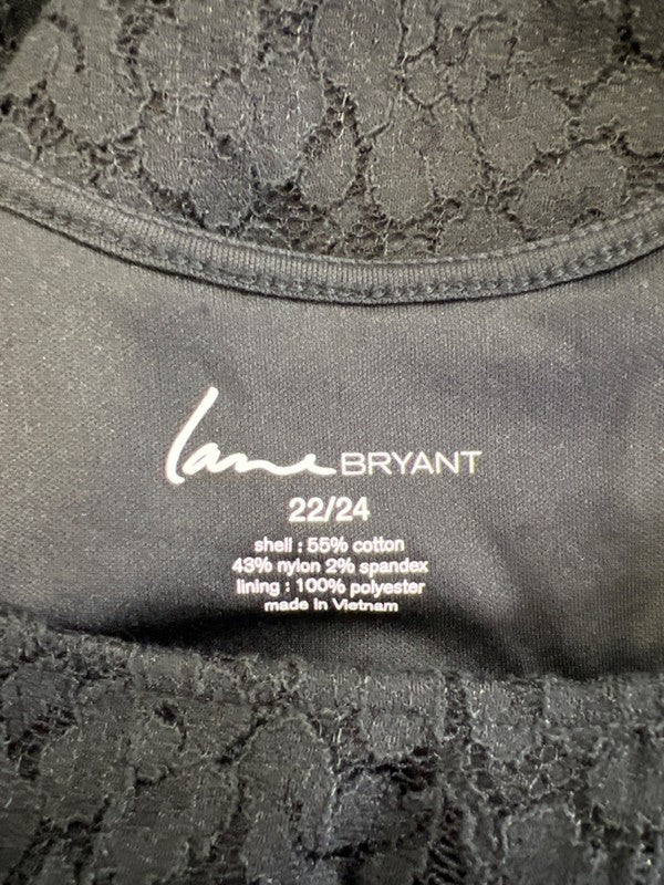 Lane Bryant Women's Black Sleeveless Lace Lined Tank Top - Plus 22/24 image 3