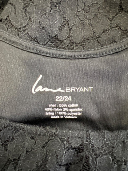 Lane Bryant Women's Black Sleeveless Lace Lined Tank Top - Plus 22/24 image 3