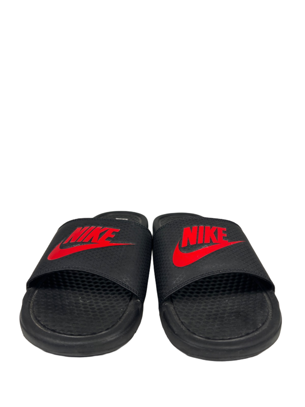 Nike Men's Black/Red Benassi JDI Slide On Sandals - 9 image 2