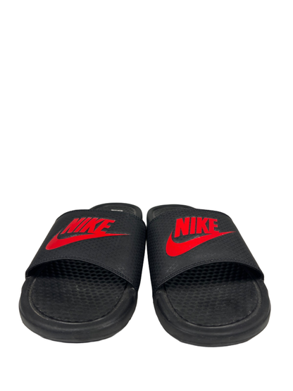 Nike Men's Black/Red Benassi JDI Slide On Sandals - 9 image 2