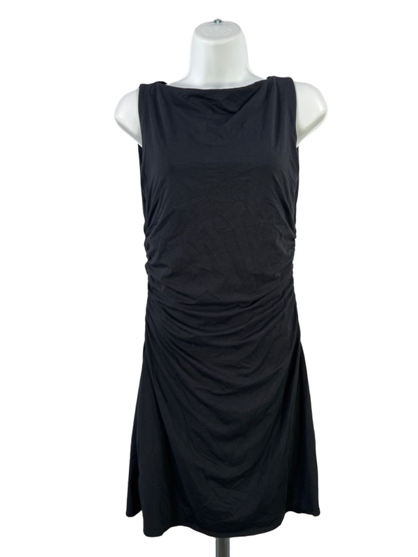 Abercrombie & Fitch Women's Black High Neck Ruched Sleeveless Mini Dress - M