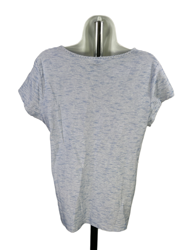 Vineyard Vines Women's White/Blue Striped Short Cap Sleeve Tee Shirt - M image 2
