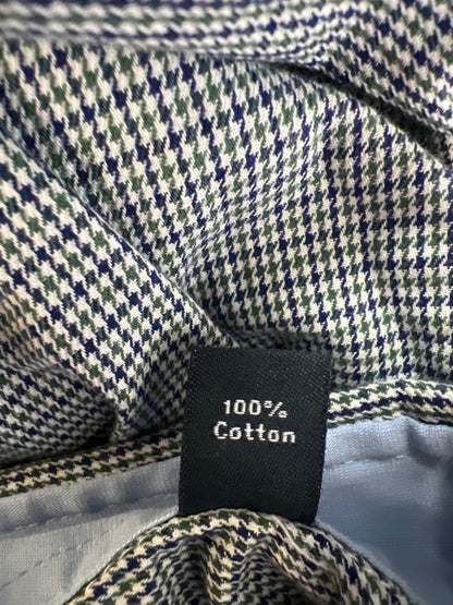 Nautica Men's Blue/Green Houndstooth Long Sleeve Button Up Shirt - XL image 4