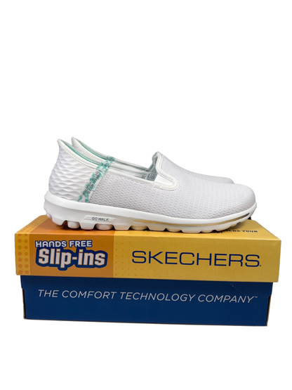 Skechers Women's White Go Walk Travel Fiji Slip On Walking Shoes - 8.5