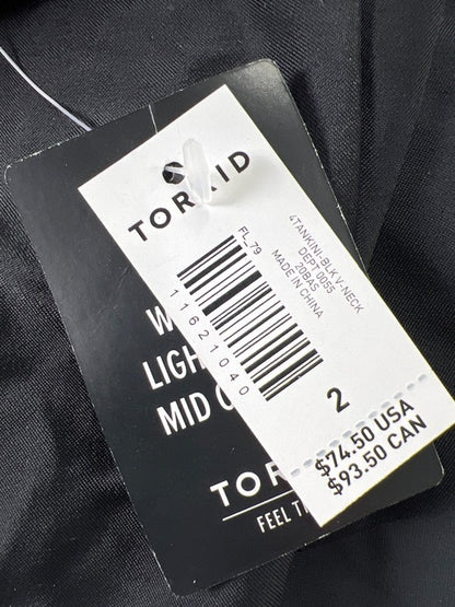 Torrid Women's Black V Neck Multiway Strap Wireless Tankini Top - 2 Plus image 5