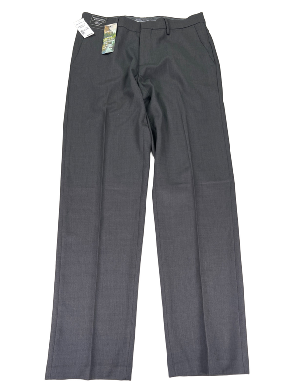 Haggar Men's Dark Gray Shirt Gripper Premium Flex Slim Fit Dress Pants - 30x30