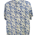 Tommy Bahama Men's Blue/White Silk Short Sleeve Button Up Shirt - XL