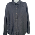 Athleta Women's Black Linen Retreat Long Sleeve Button Up Shirt - L