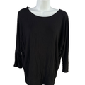 Tahari Women's Black 3/4 Dolman Sleeve Shirt - L