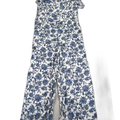 LOFT Women's Blue/White Floral Sleeveless Jumper - 4 Petite