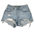 Levi's Women's Light Wash 501 Distressed Button Fly Denim Jean Shorts - 24