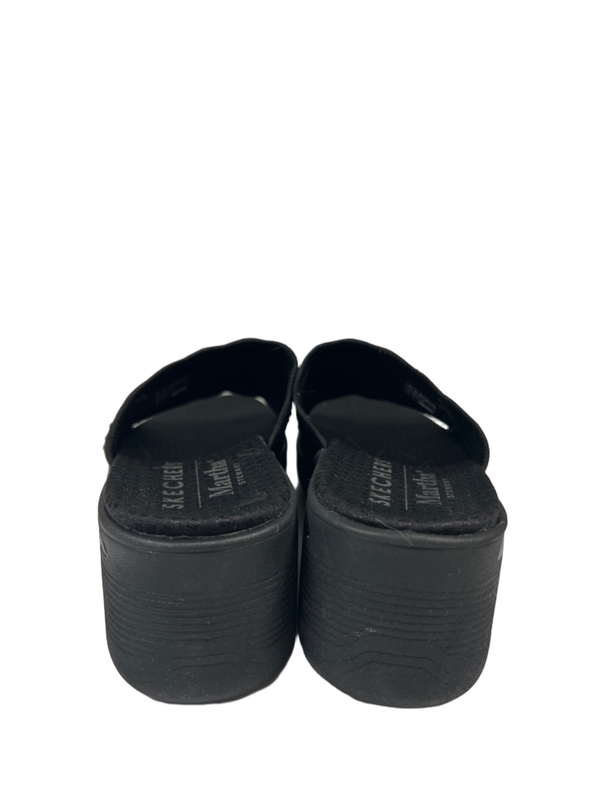 Skechers Women's Black Martha Stewart Pier Wedge Rhinestone Slide On Sandals - 8 image 4