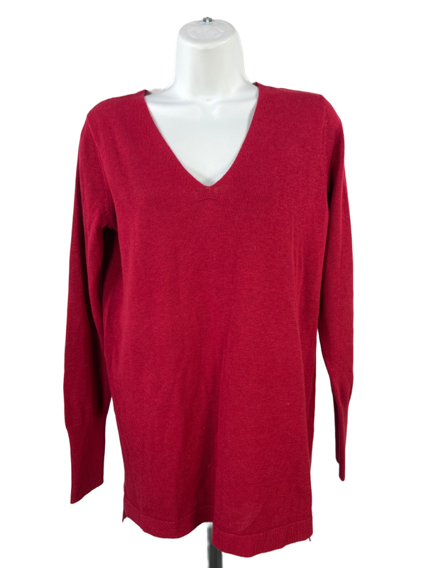 Lole Women's Red Long Sleeve Cozy Martha V-Neck Sweater - XS