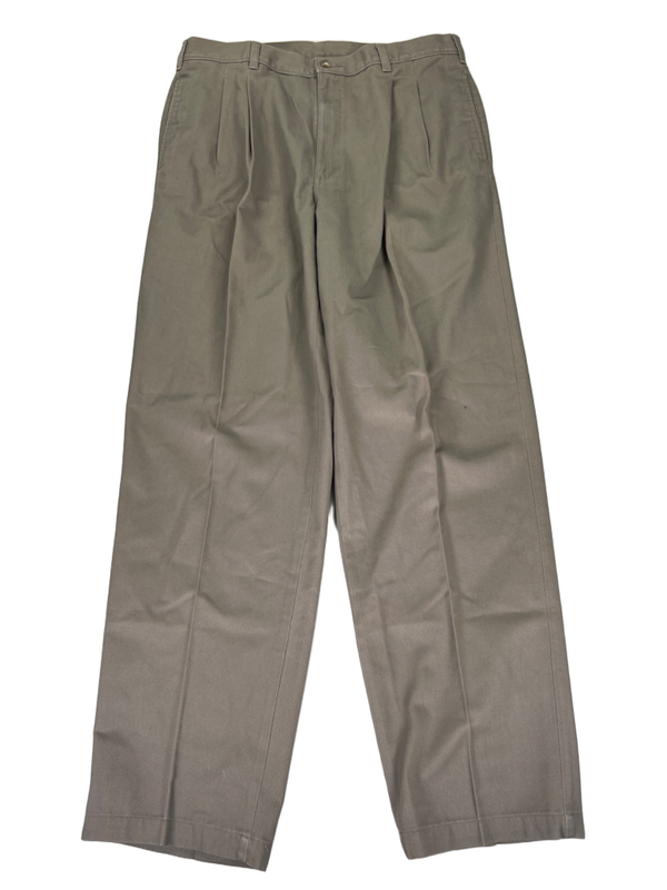 Van Heusen Men's Khaki Classic Relaxed Fit Pleated Front Pants - 36x32