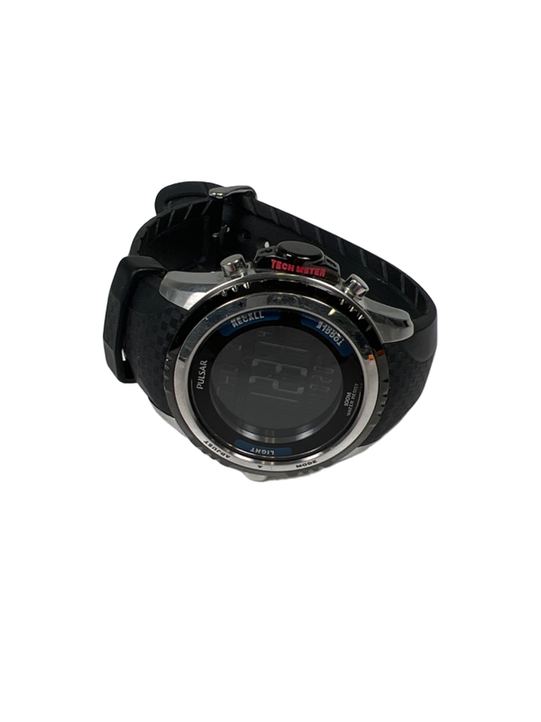 Pulsar Men's Black 45mm Stainless Steel Tech Gear Digital Sport Watch - Working