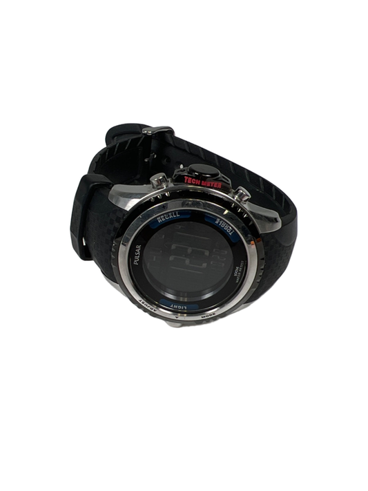 Pulsar Men's Black 45mm Stainless Steel Tech Gear Digital Sport Watch - Working