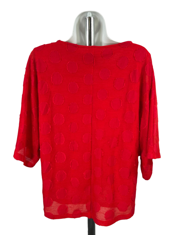 Chico's Women's Red Textured 1/2 Sleeve Lined Blouse - 1/M image 2