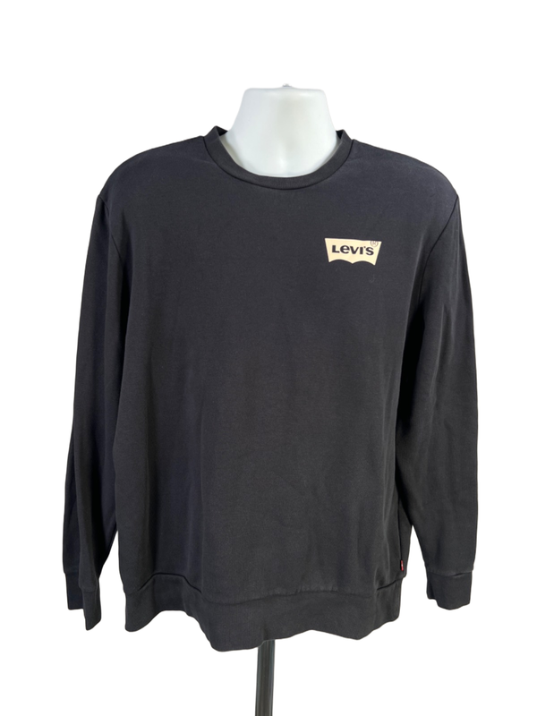 Levi's Men's Black Graphic Long Sleeve Crewneck Sweatshirt - L
