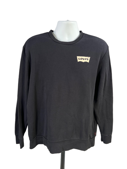 Levi's Men's Black Graphic Long Sleeve Crewneck Sweatshirt - L