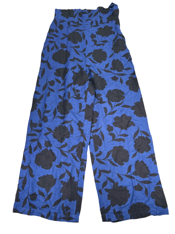 Kate Spade X Target Women's Blue/Black Floral Linen Wide Leg Jumpsuit - 10 image 2