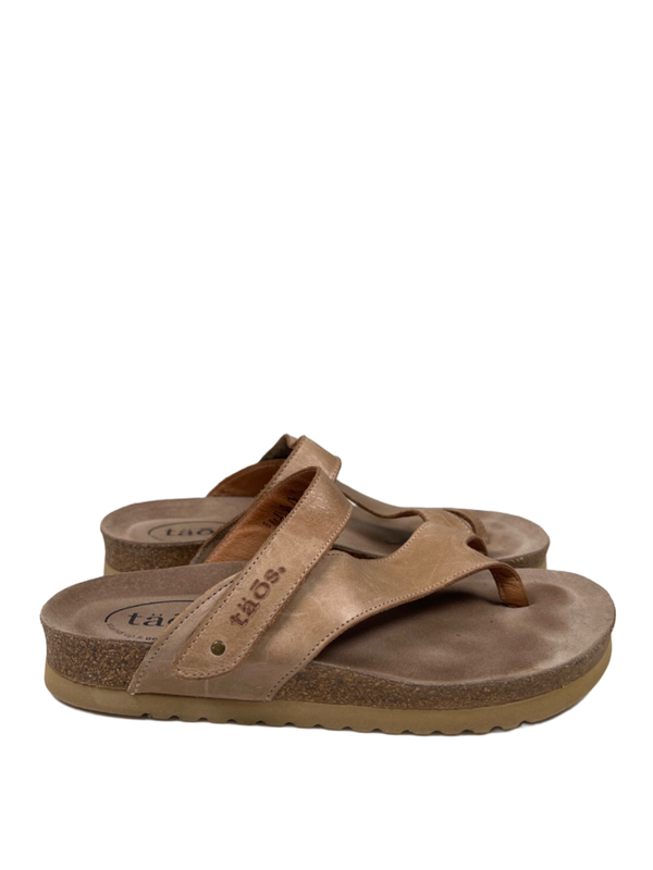 Taos Women's Tan Leather Lola Strappy Sandals - 39/US 8-8.5