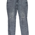 Cabi Women's Gray Distressed High Skinny Denim Jeans - 16