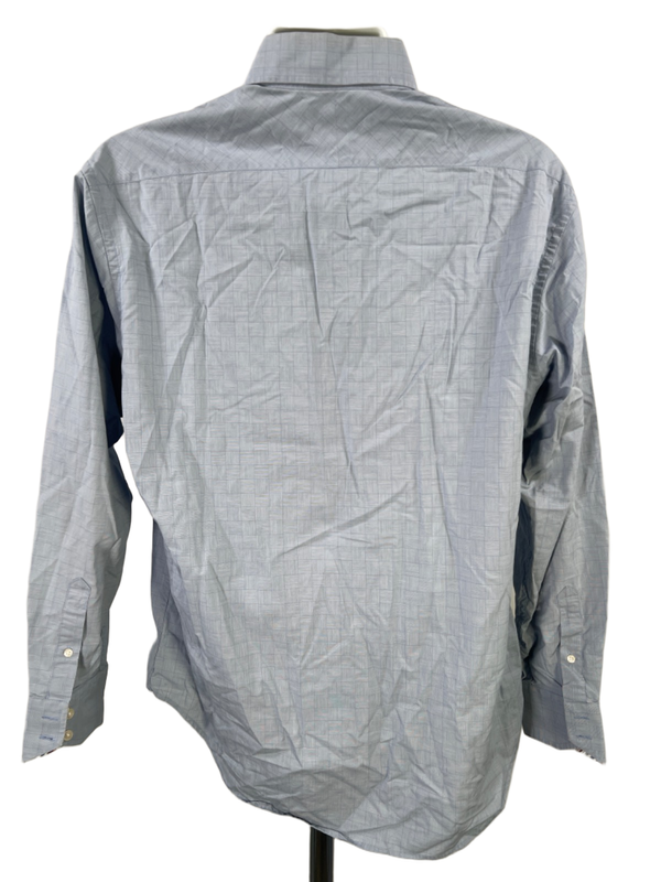 Johnston & Murphy Men's Blue Tailored Fit Long Sleeve Button Up Shirt - L image 2