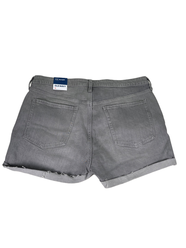 Old Navy Women's Gray Distressed OG Straight High Rise Denim Jean Shorts - 18 image 2