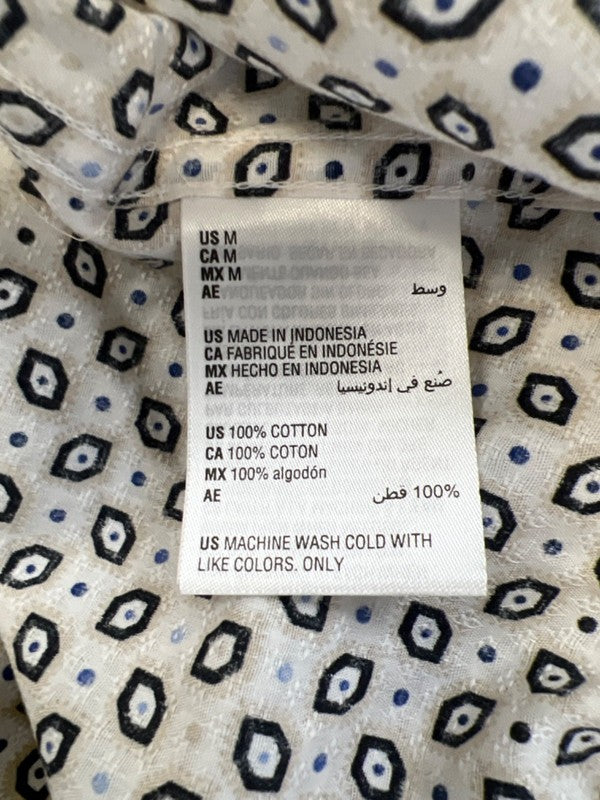 Tasso Elba Men’s White/Black Short Sleeve Button Up Shirt - M image 4