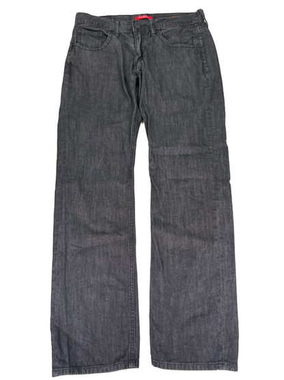 Guess Men's Black Relaxed Straight Rowland Fit Denim Jeans - 32x32