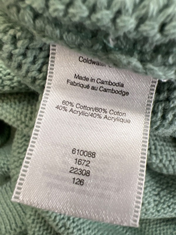 Coldwater Creek Women's Green Knit Long Sleeve Side Button Sweater - L Petite image 4