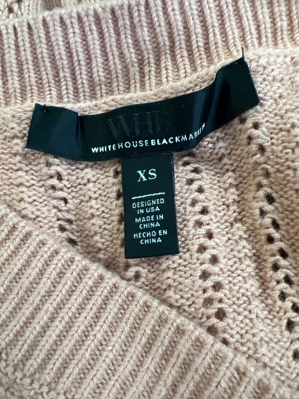 White House Black Market Women’s Pink Long Sleeve Knit Sweater - XS image 3