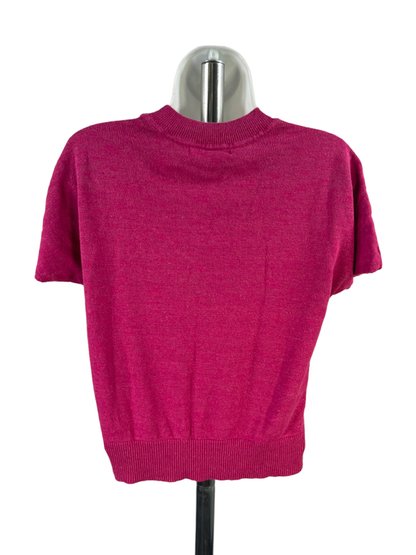 Banana Republic Women's Pink Linen Blend Short Sleeve Shirt - XS image 2