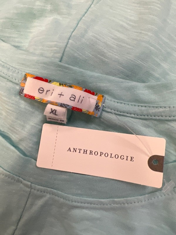 Anthropologie Eri+Ali Women's Blue Cotton Tunic Sleeveless Shirt - XL image 3