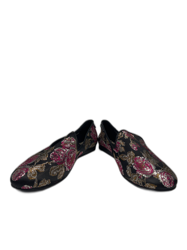 Toms Women's Black Metallic Floral Darcy Flats - 7.5 image 6
