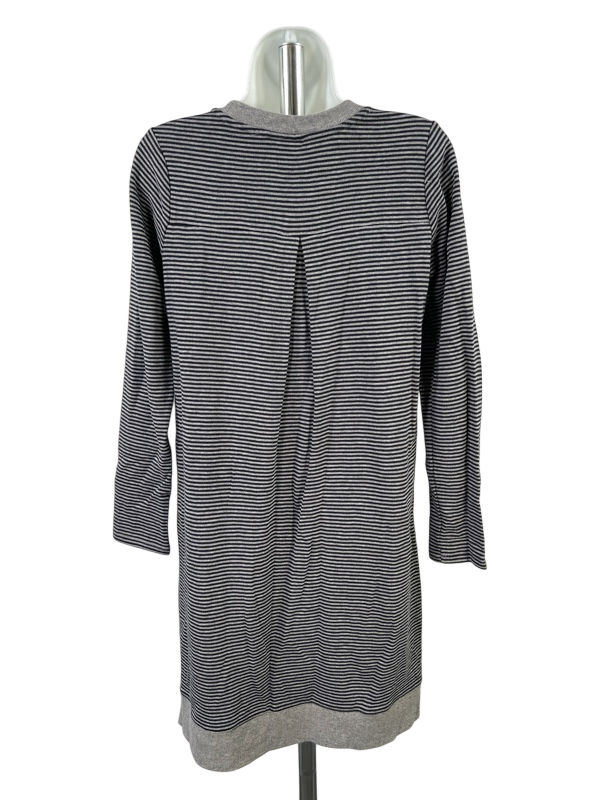 J.Jill Women's Blue/Gray Striped Long Sleeve Midi Shirt Dress - XS image 2