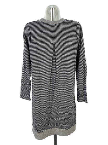 J.Jill Women's Blue/Gray Striped Long Sleeve Midi Shirt Dress - XS image 2