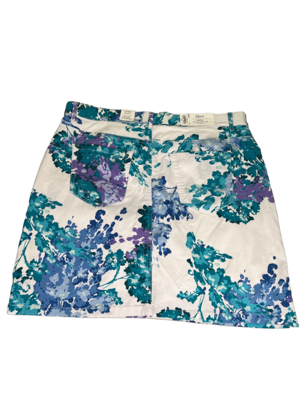 Croft and Barrow Women's White/Blue Floral Stretch Skort - 14 image 2