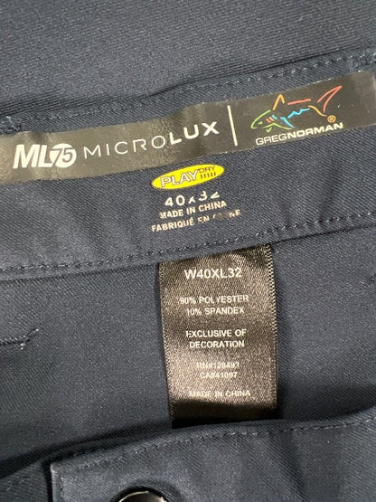Greg Norman Men's Blue Microlux Athletic Golf Pants - 40x32 image 3