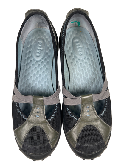 Privo By Clarks Women's Gray Leather Strappy Slip On Mary Jane Comfort Flats - 8 image 3