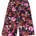 Laundry by Shelli Segal Womens Blue Floral Linen Blend Wide Cropped Leg Pants -L