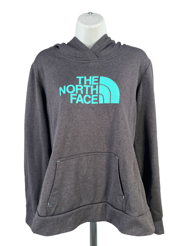 The North Face Women's Gray/Blue Fleece Lined Pullover Sweatshirt - L