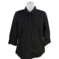 Gap Women's Black Stretch 3/4 Sleeve Button Up Shirt - S