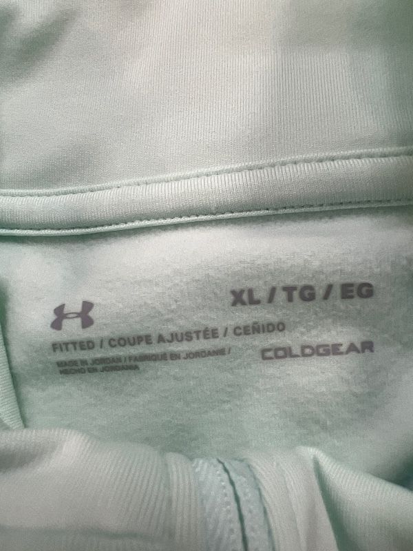 Under Armour Women's Blue/Mint Fleece Lined Fitted ColdGear Athletic Shirt - XL image 3