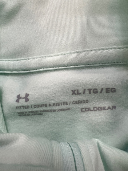 Under Armour Women's Blue/Mint Fleece Lined Fitted ColdGear Athletic Shirt - XL image 3