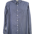 Nordstrom Men's Blue Plaid Wrinkle Free 100% Cotton Button Down Shirt - XL