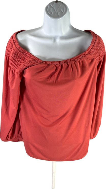 NEW Ann Taylor Women’s Pink Matte Jersey Smocked Off The Shoulder Blouse - XXS